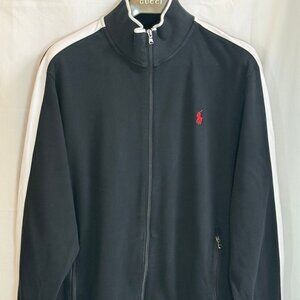 Polo Ralph Lauren Men's 1/4 Zip Mock Neck Long Sleeves Sweatshirt - Black - XL